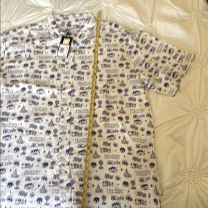 NWT USCAPE brand HIGH POINT UNIVERSITY Purple & White Graphic Button Shirt. XL